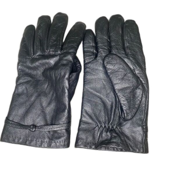 Isotoner Women's Genuine Leather Driving Gloves Charcoal Black Shimmer - Picture 1 of 4